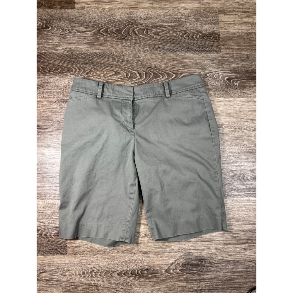 Talbots Perfect Short Womens 4P Olive Green Stretch‎ Chino Bermuda Shorts Petite